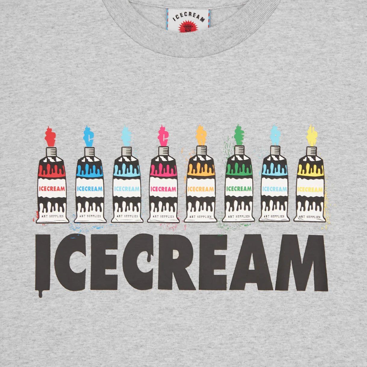 Ice Cream Art Supplies T-Shirt - Heather Grey - Escape Menswear