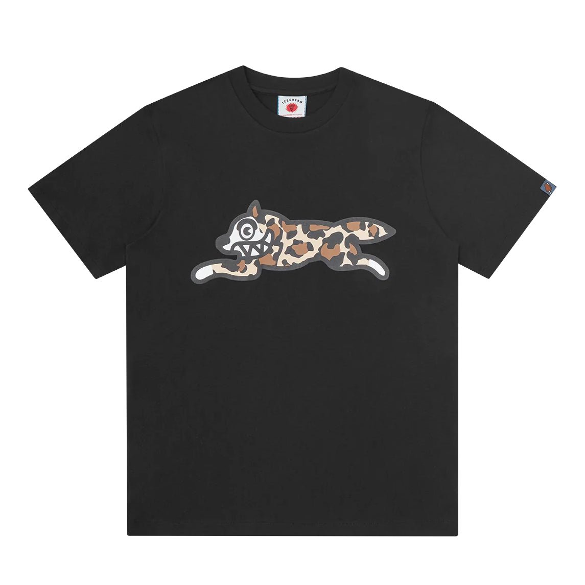 Ice Cream Camo Running Dog T-Shirt - Black - Escape Menswear