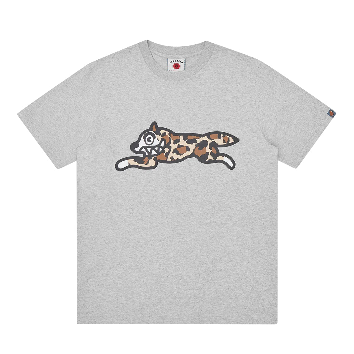 Ice Cream Camo Running Dog T-Shirt - Heather Grey - Escape Menswear