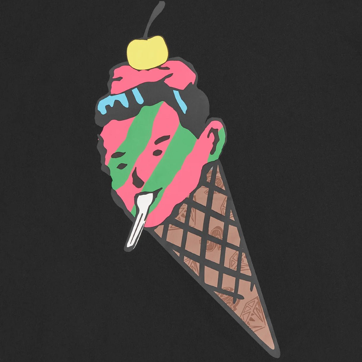 Ice Cream Cone Man T-Shirt - Black - Escape Menswear