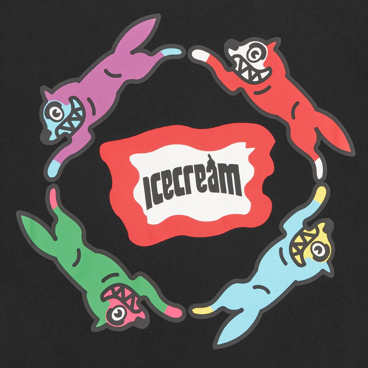 Ice Cream Roundabout T-Shirt - Black - Escape Menswear