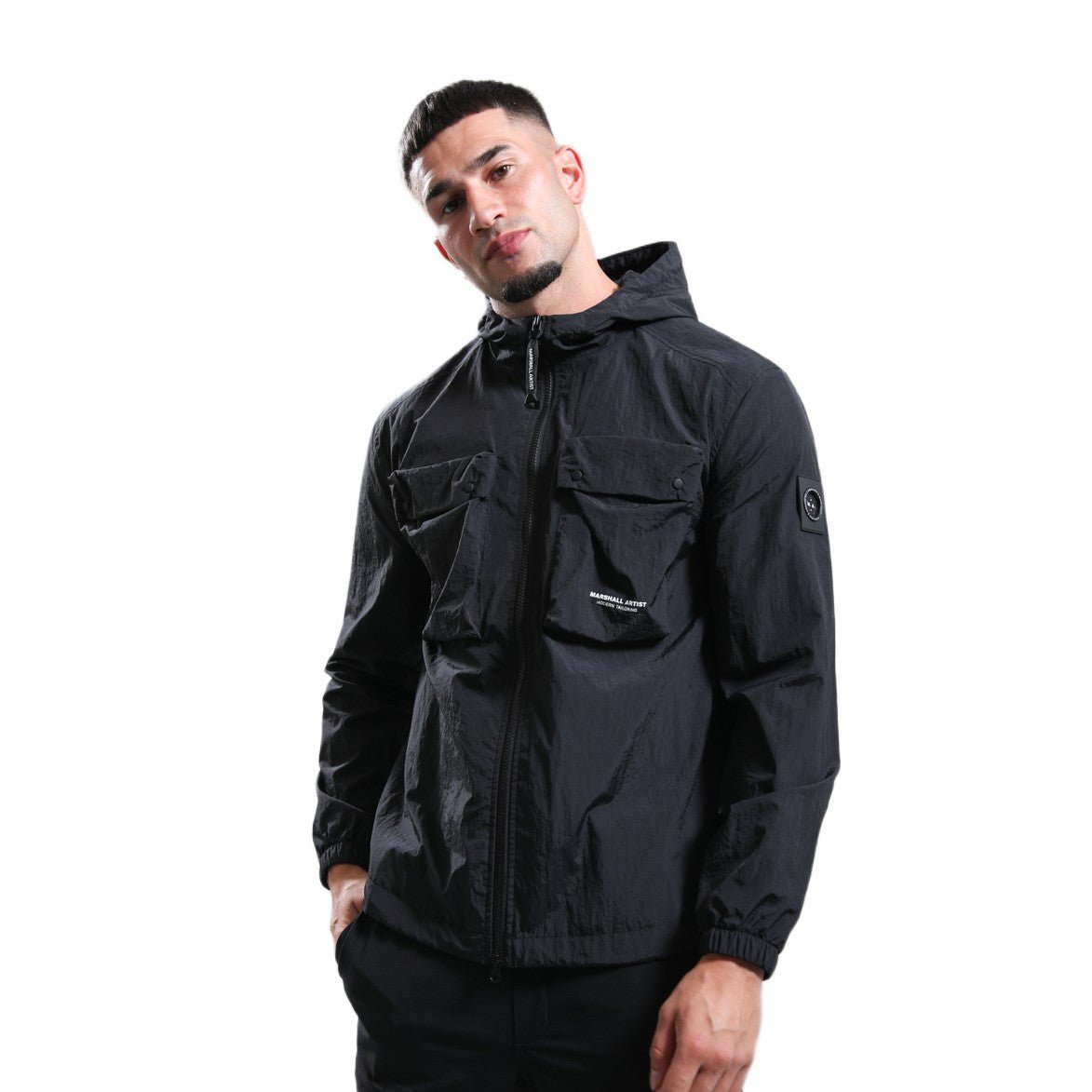 Marshall Artist Centro Hooded Overshirt - 001 Black - Escape Menswear