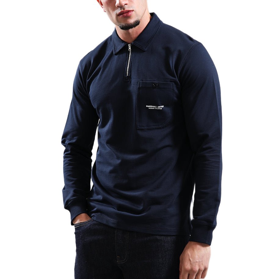 Marshall Artist Stratton Polo Shirt - 003 Navy - Escape Menswear