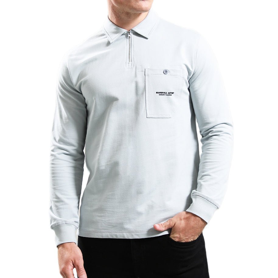 Marshall Artist Stratton Polo Shirt - 102 Ghost Grey - Escape Menswear