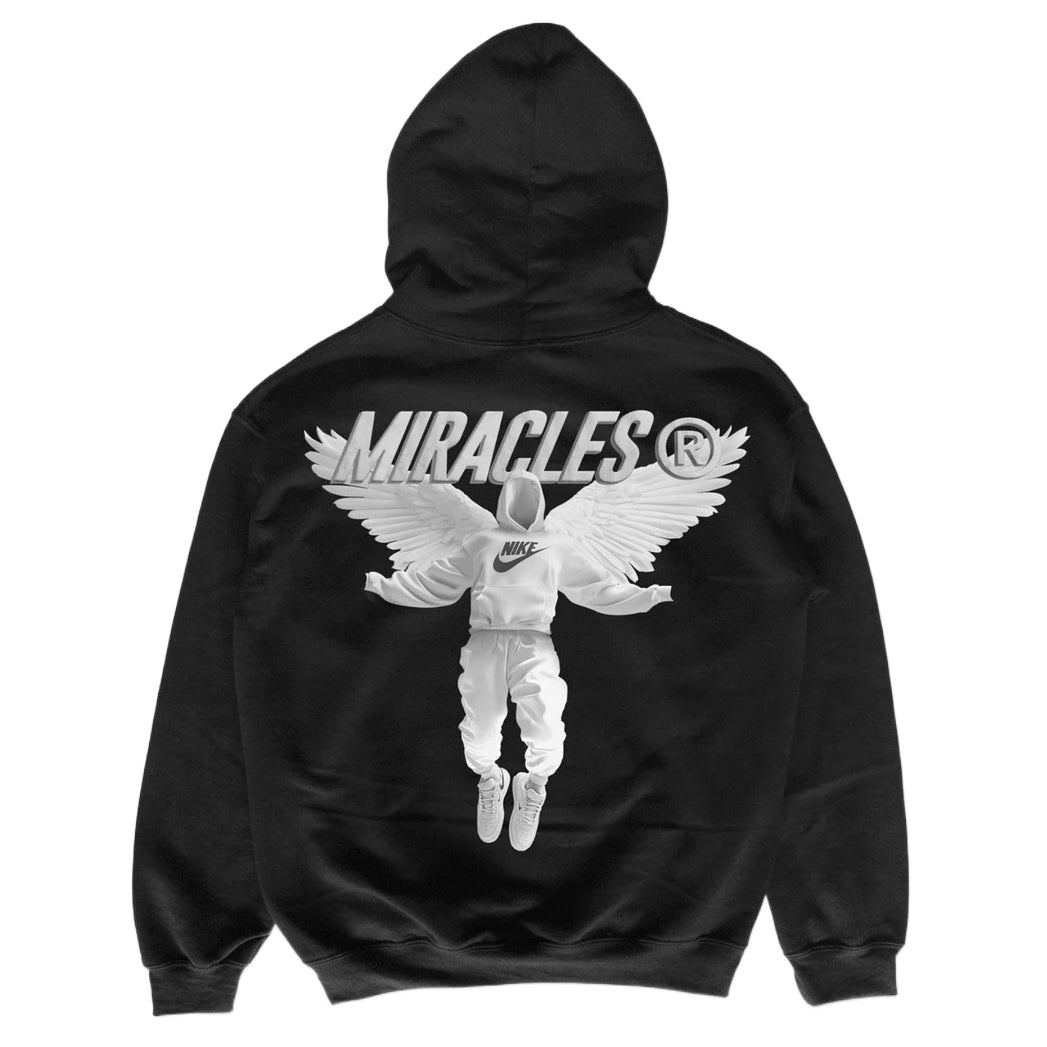 Miracles Hero Hoodie - Black - Escape Menswear