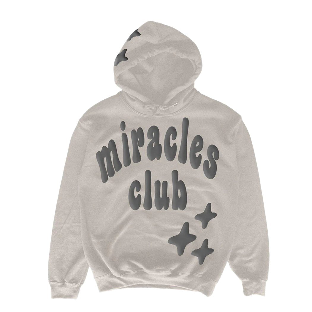 Miracles Puff Print Hoodie - Stone - Escape Menswear
