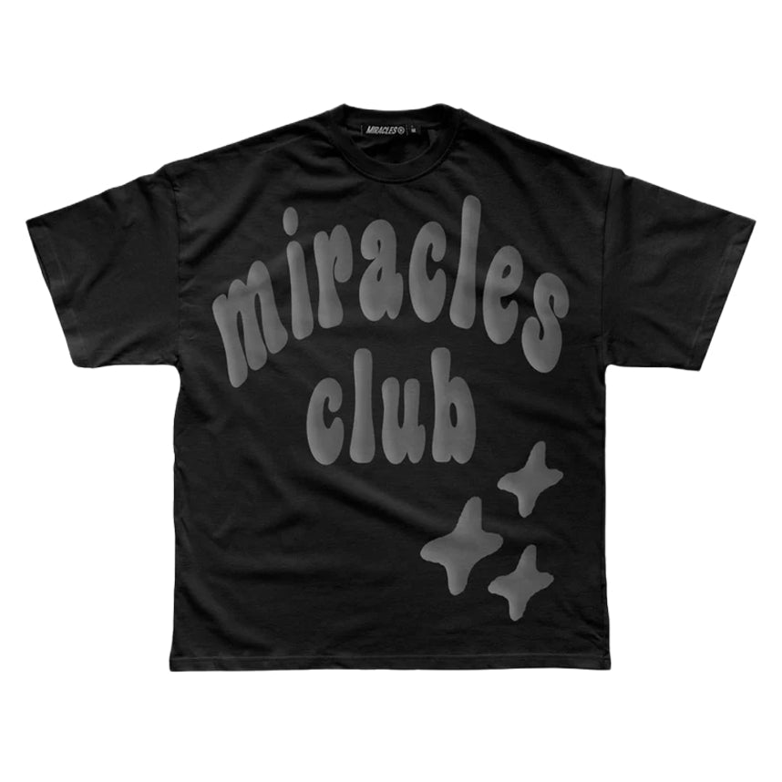 Miracles Puff Print T-Shirt - Black - Escape Menswear