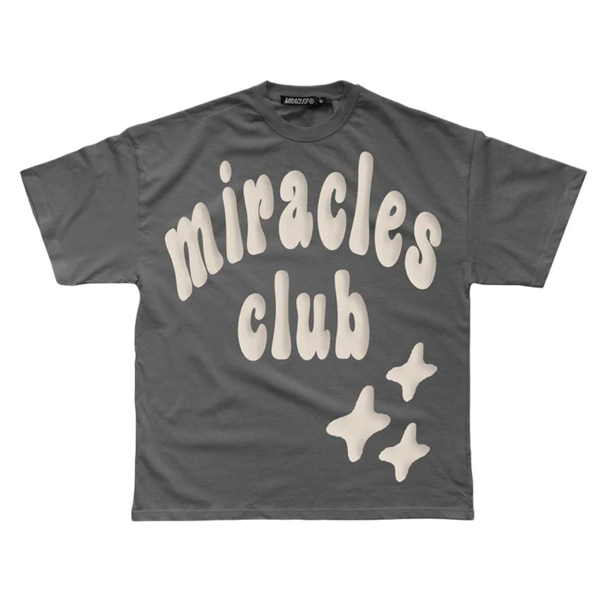 Miracles Puff Print T-Shirt - Gun Metal - Escape Menswear