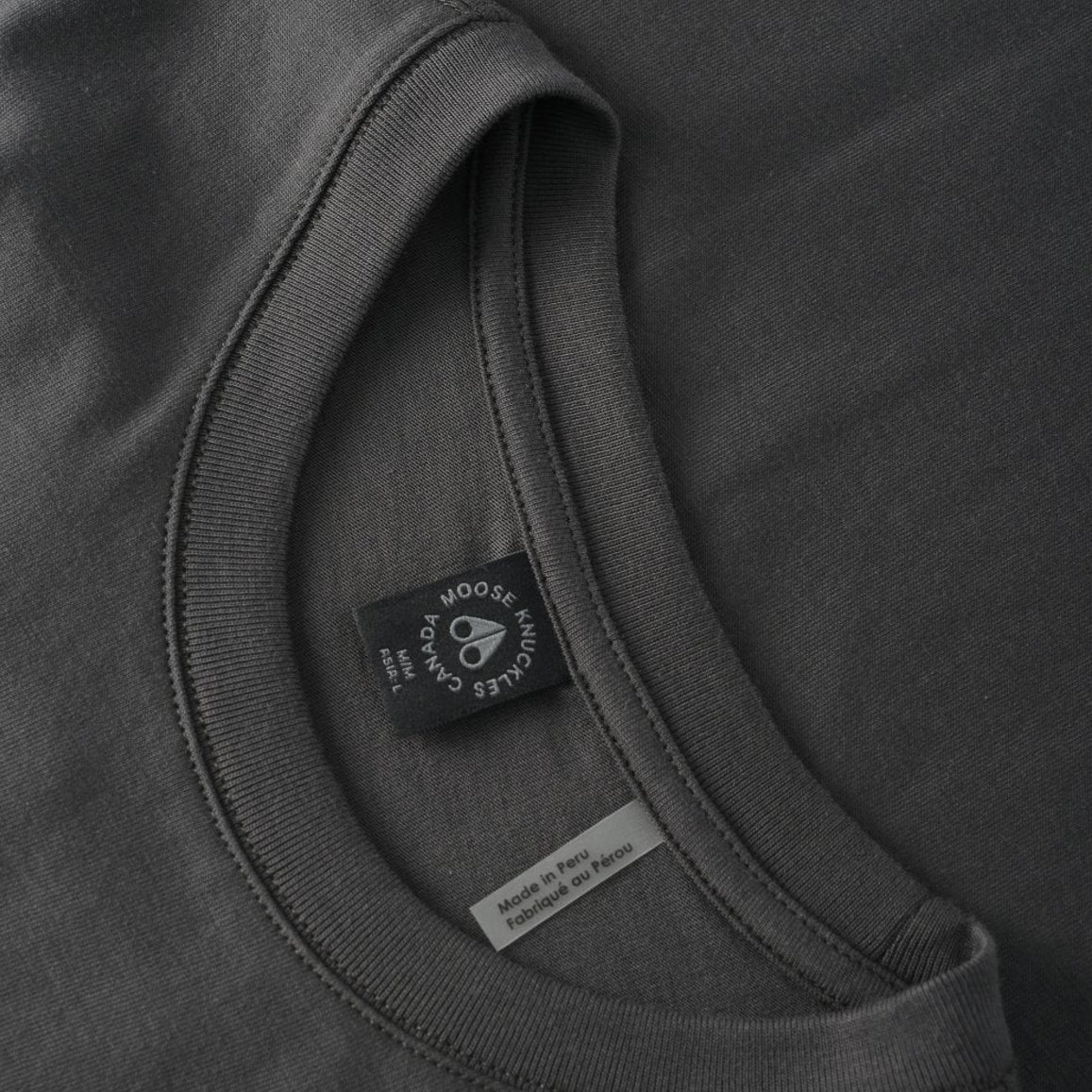 Moose Knuckles Chamblee Leaf T-Shirt - 1542 Cement - Escape Menswear