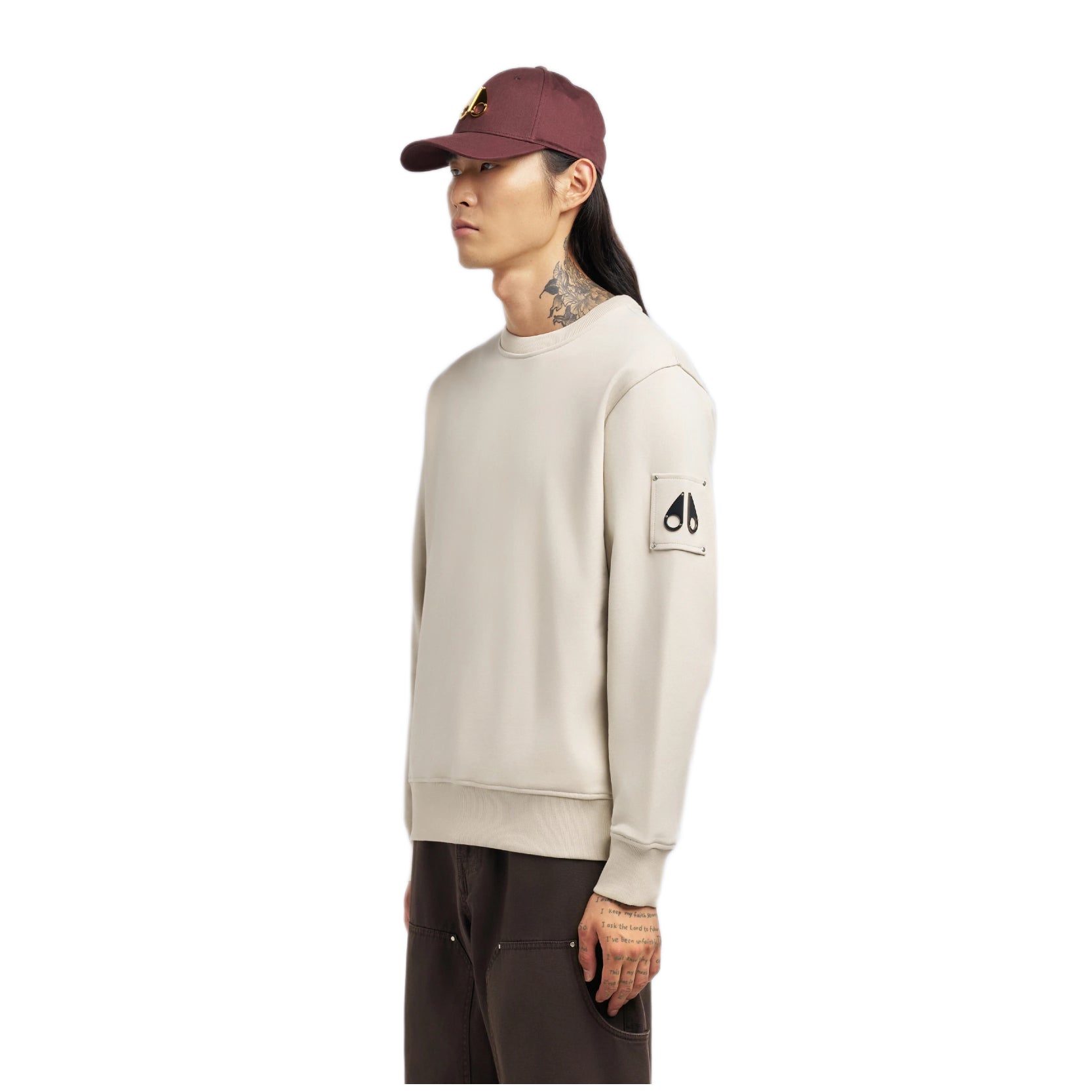 Moose Knuckles Hartsfield Crewneck Sweatshirt - 1705 Alabaster - Escape Menswear