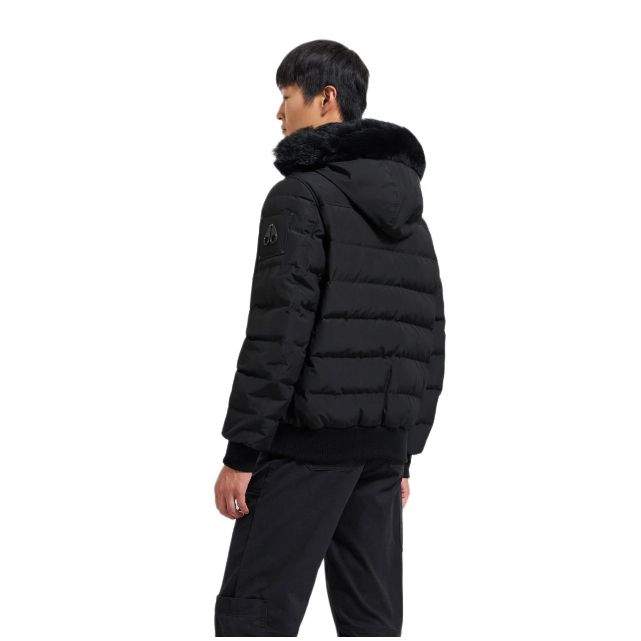 Moose Knuckles Onyx Scotchtown Shearling Bomber Jacket - 305 Black/Black - Escape Menswear