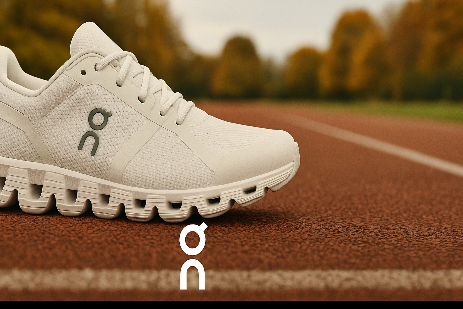 On Running banner with Cloud 6 Trainers showing On logo and CloudTec sole technology, UK athletic backdrop