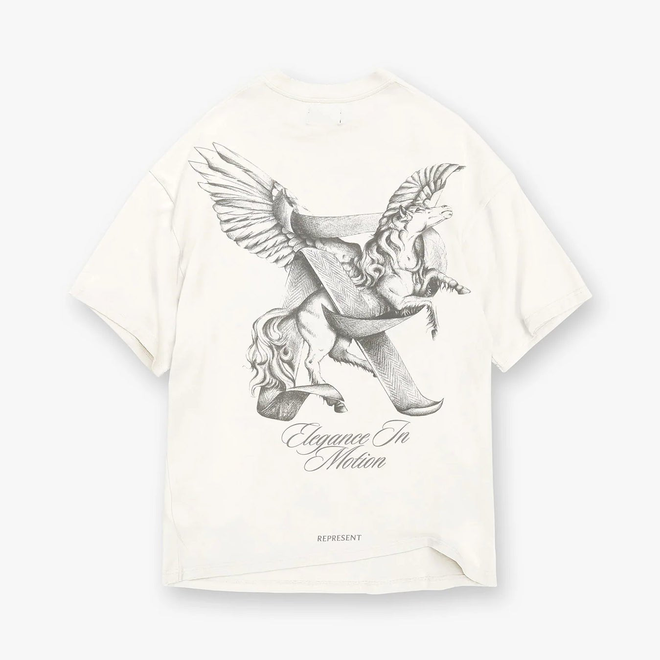 Represent Elegance In Motion T-Shirt - 72 Flat White - Escape Menswear