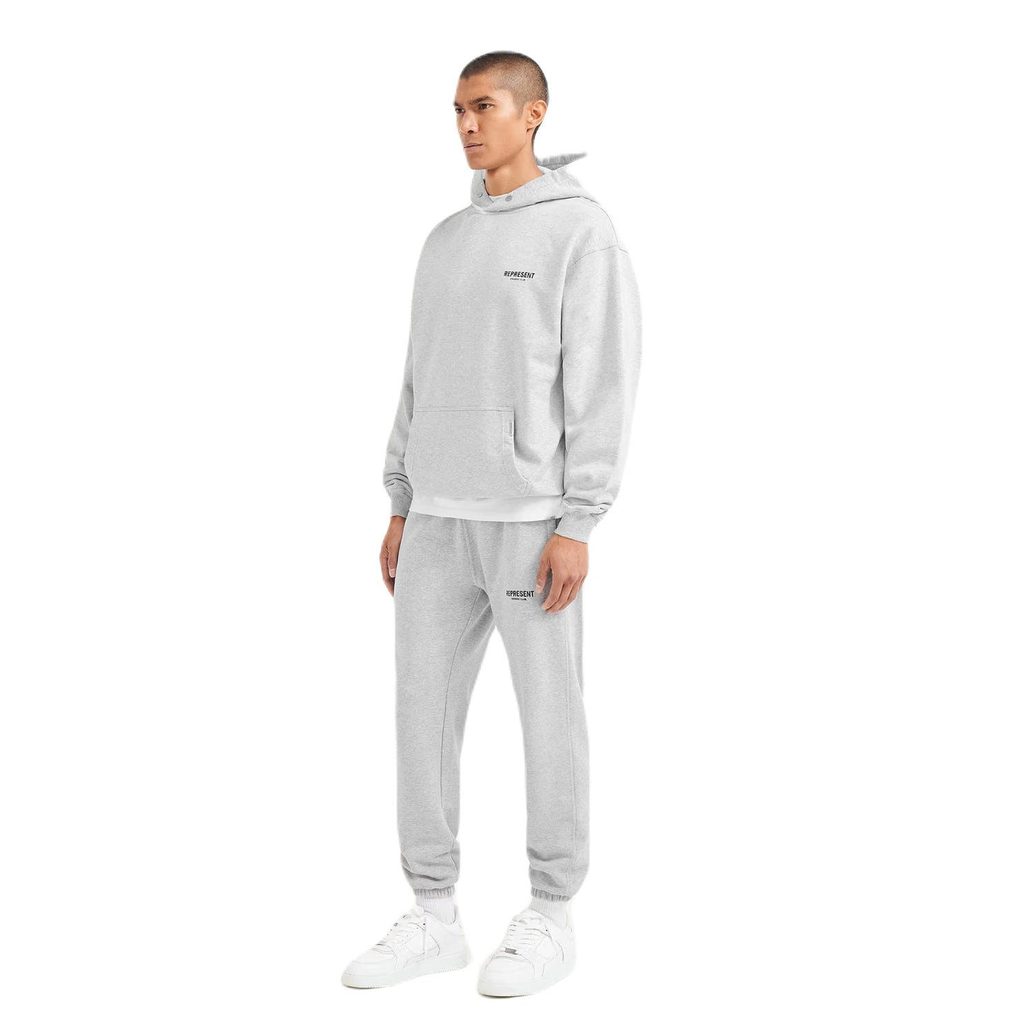 Represent Owners Club Hoodie - 158 Ash Grey/Black - Escape Menswear