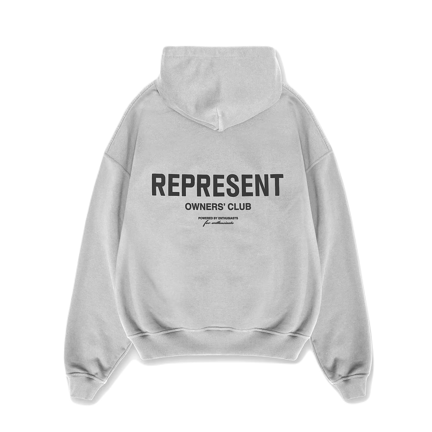 Represent Owners Club Hoodie - 158 Ash Grey/Black - Escape Menswear