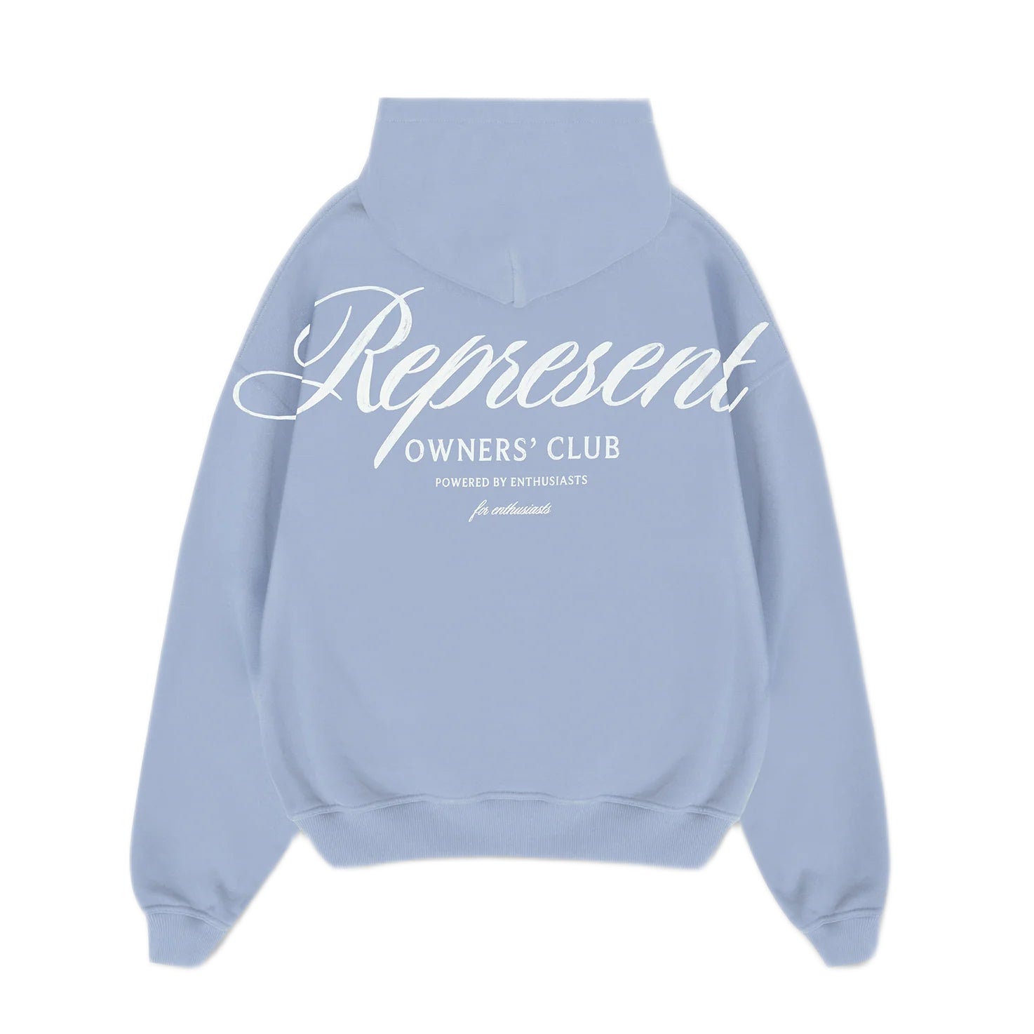 Represent Owners Club Script Hoodie - 008 Dusty Blue - Escape Menswear