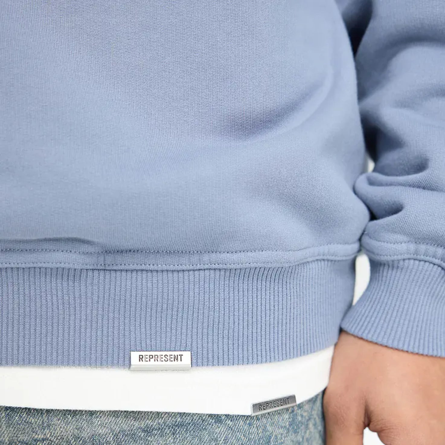 Represent Owners Club Script Hoodie - 008 Dusty Blue - Escape Menswear