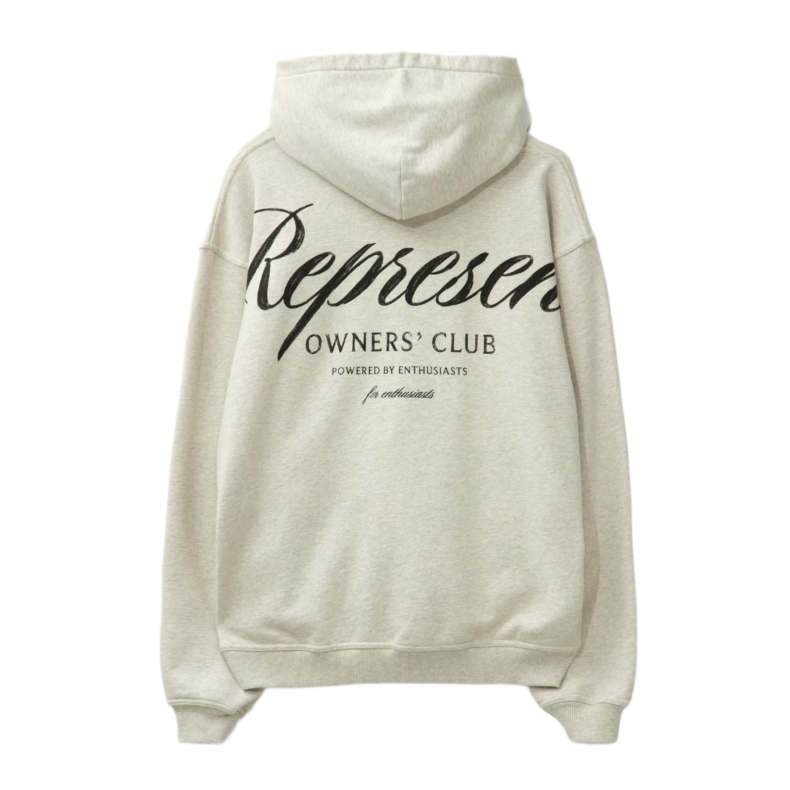 Represent Owners Club Script Hoodie - 30 Cream Marl - Escape Menswear