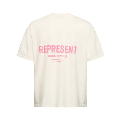 Represent Owners Club T-Shirt - 417 White & Bubble Pink - Escape Menswear