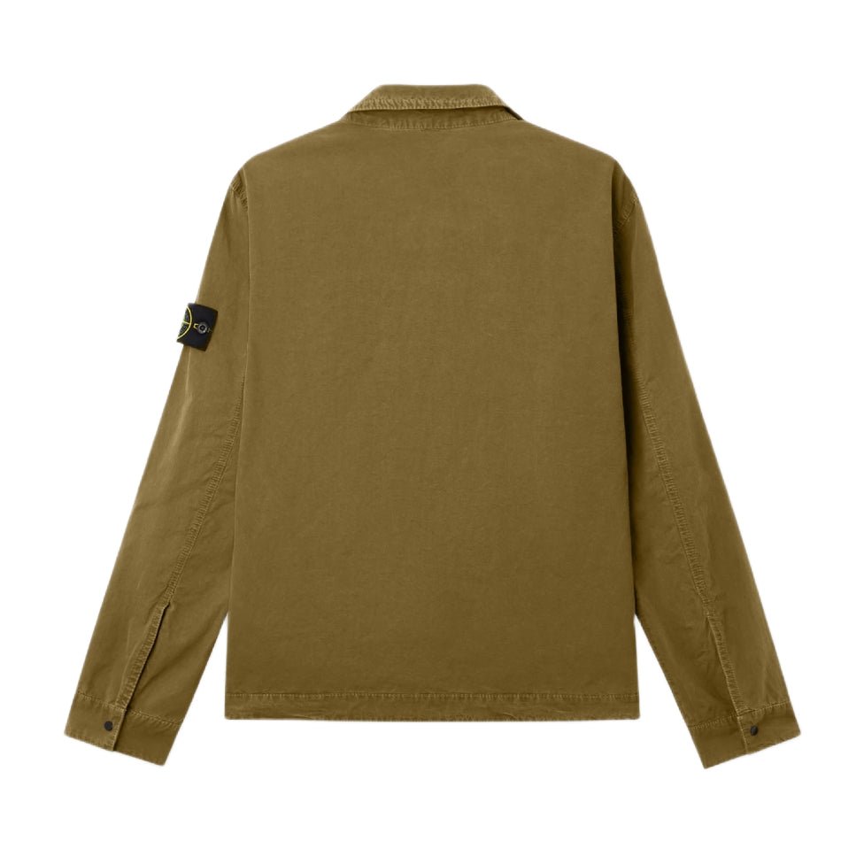 Stone Island Brushed Cotton Overshirt - V015G Military Green - Escape Menswear