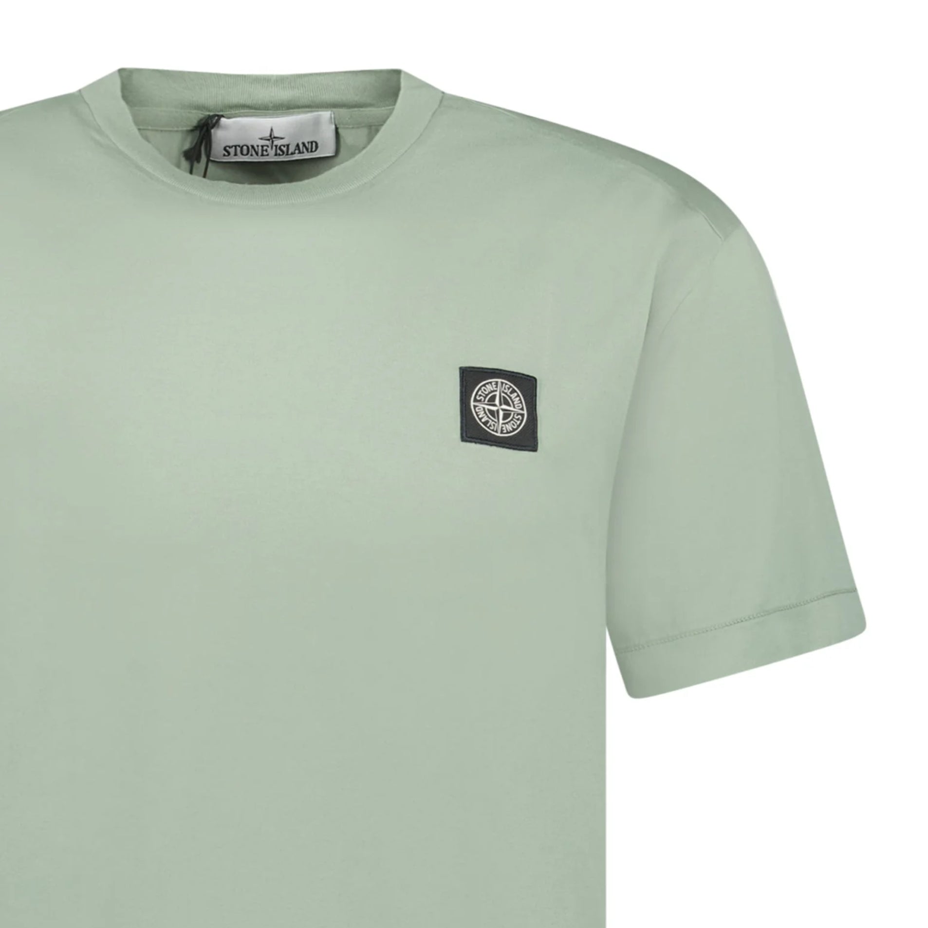 Stone Island Compass Logo Patch T-Shirt - V0055 Sage Green - Escape Menswear