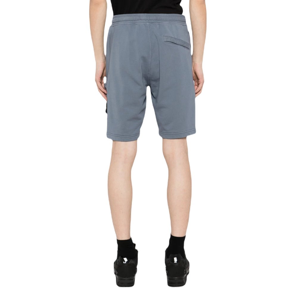 Stone Island Cotton Fleece Cargo Bermuda Shorts - V0024 Avio Blue - Escape Menswear