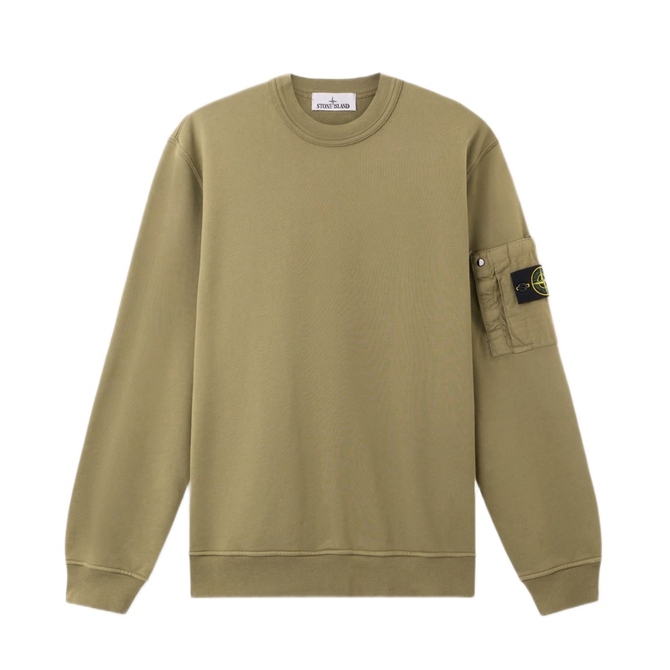 Stone Island Cotton Fleece Pocket Sweatshirt - 05G Military Green - Escape Menswear