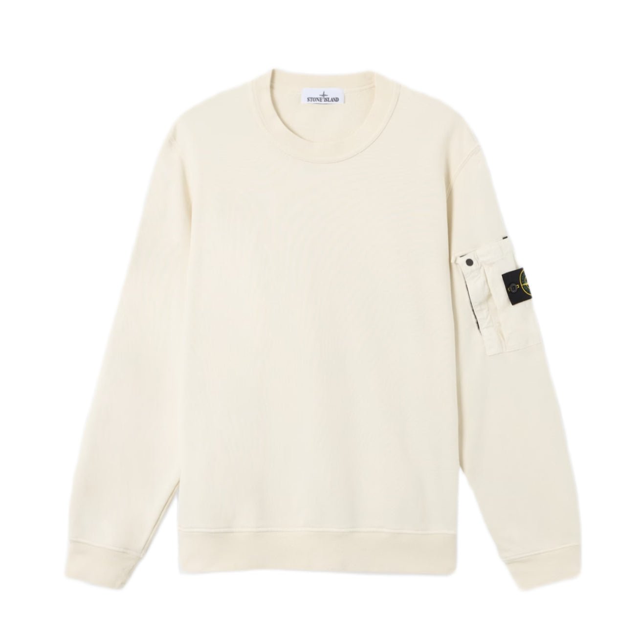 Stone Island Cotton Fleece Pocket Sweatshirt - 093 Ivory - Escape Menswear