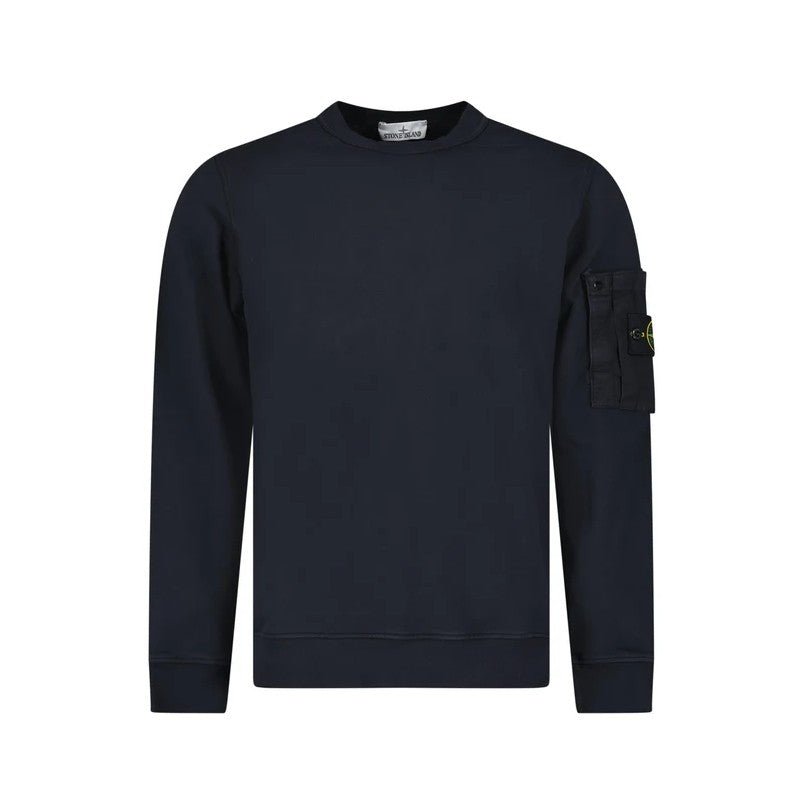 Stone Island Cotton Fleece Pocket Sweatshirt - V0020 Navy Blue - Escape Menswear