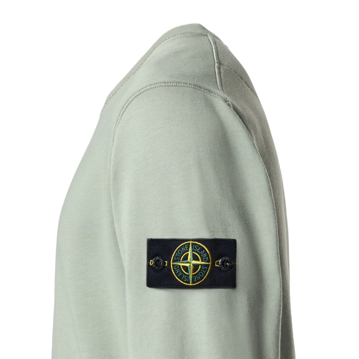 Stone Island Cotton Fleece Sweatshirt - V0055 Sage Green - Escape Menswear