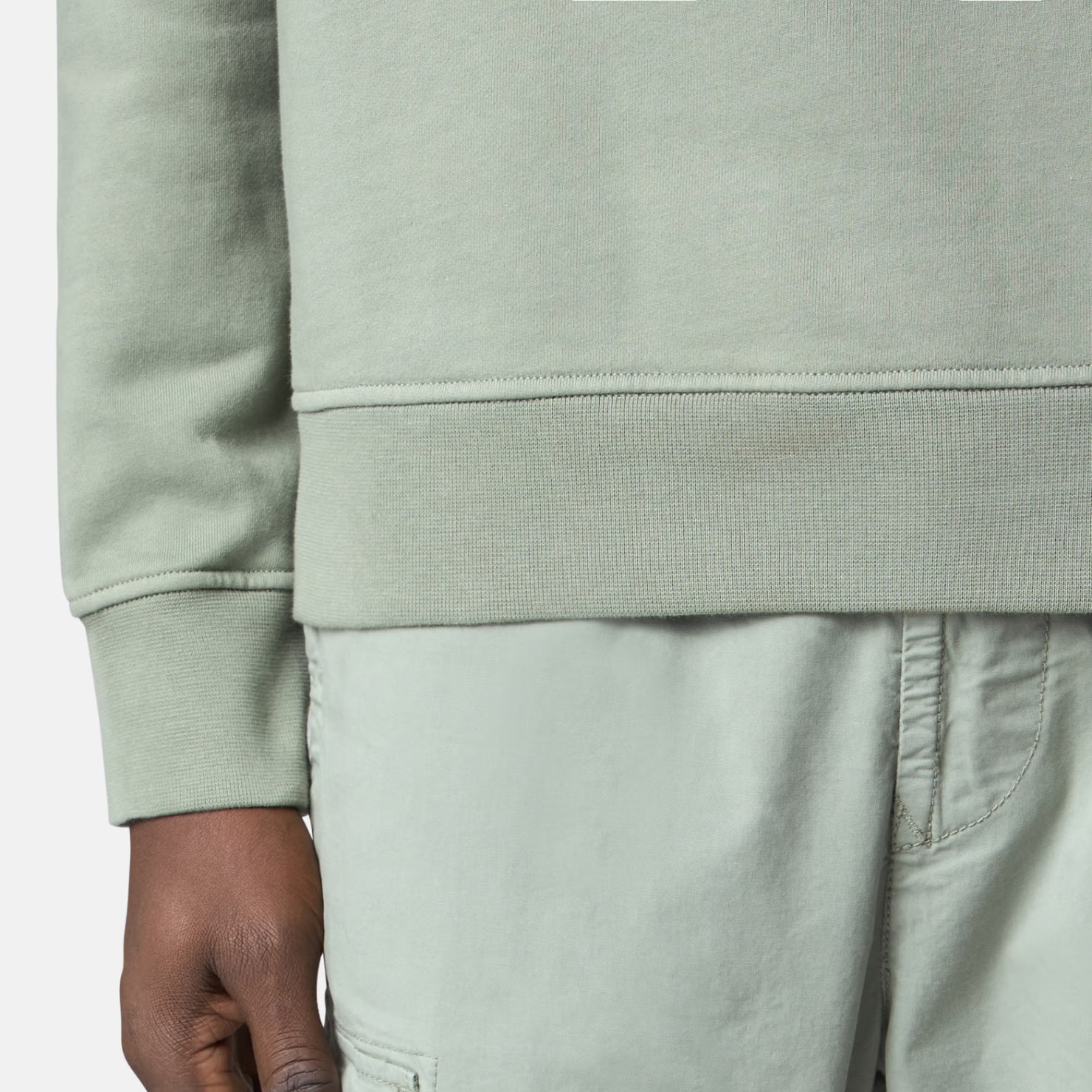 Stone Island Cotton Fleece Sweatshirt - V0055 Sage Green - Escape Menswear