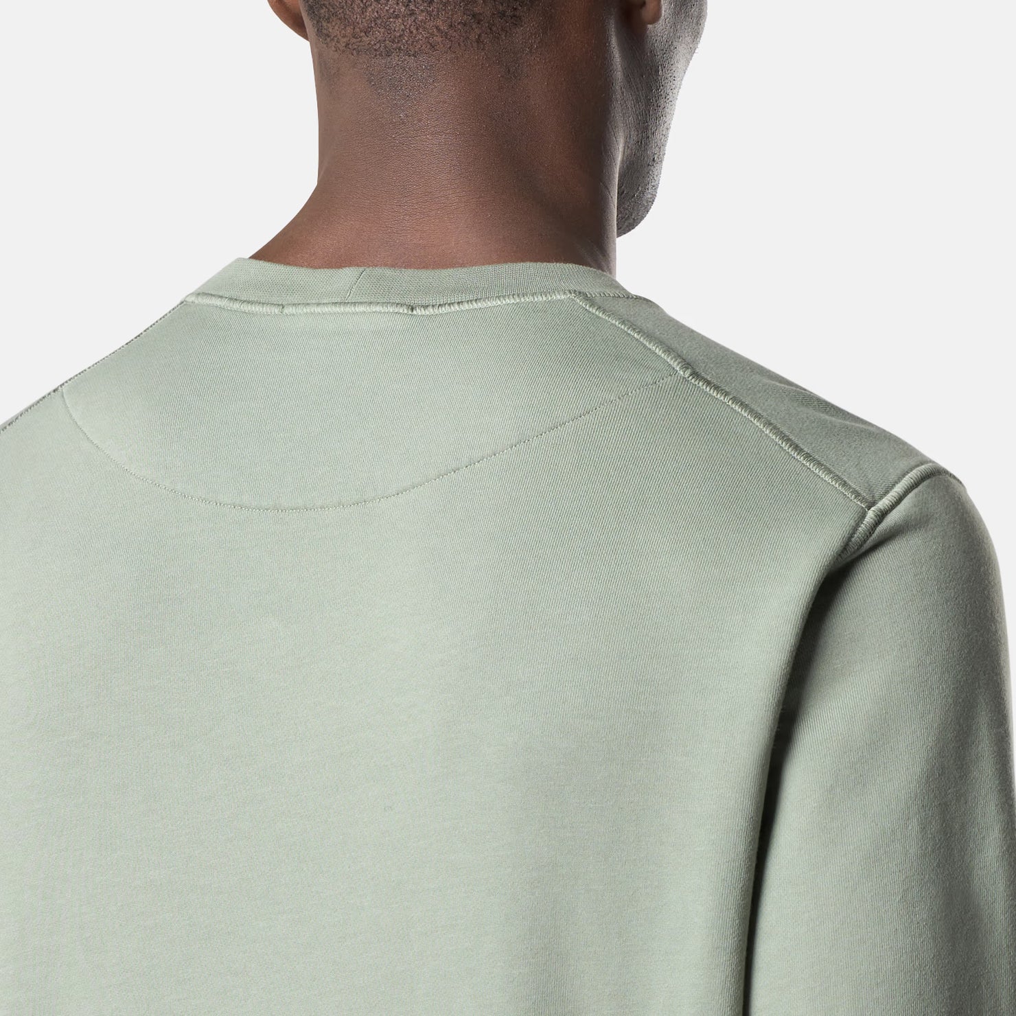 Stone Island Cotton Fleece Sweatshirt - V0055 Sage Green - Escape Menswear