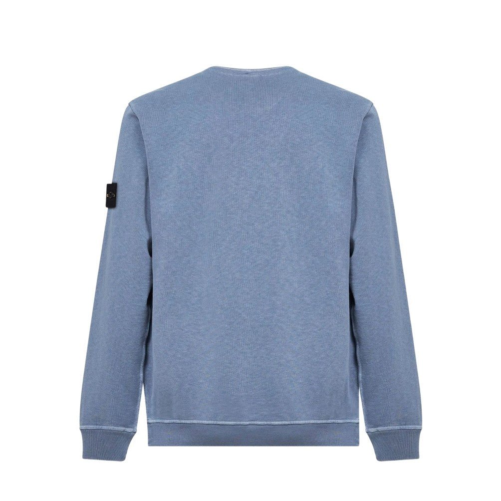 Stone Island Malfile Fleece Old Effect Sweatshirt - 124 Avio Blue - Escape Menswear
