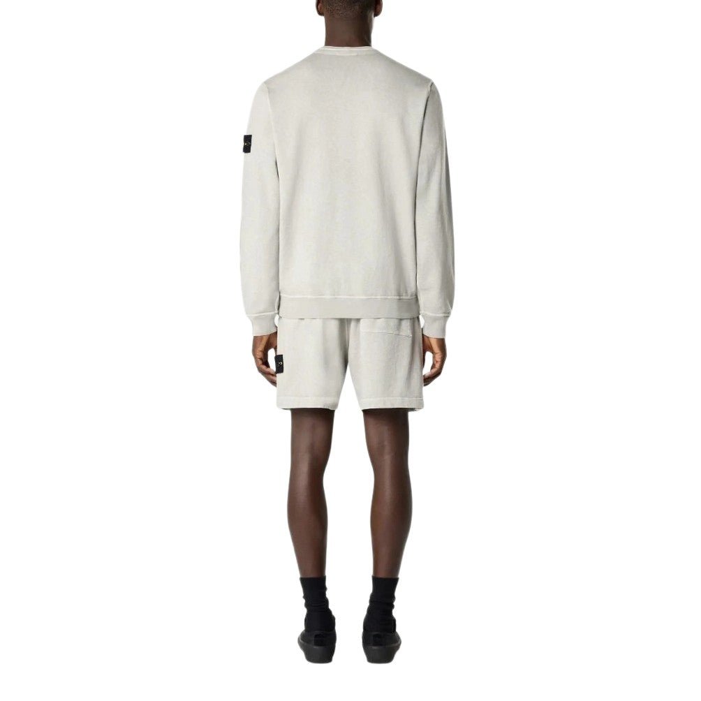 Stone Island Malfile Fleece Old Effect Sweatshirt - 161 Pearl Grey - Escape Menswear