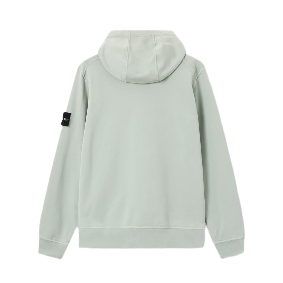 Stone Island Pouch Pocket Fleece Hoodie - V0055 Sage Green - Escape Menswear