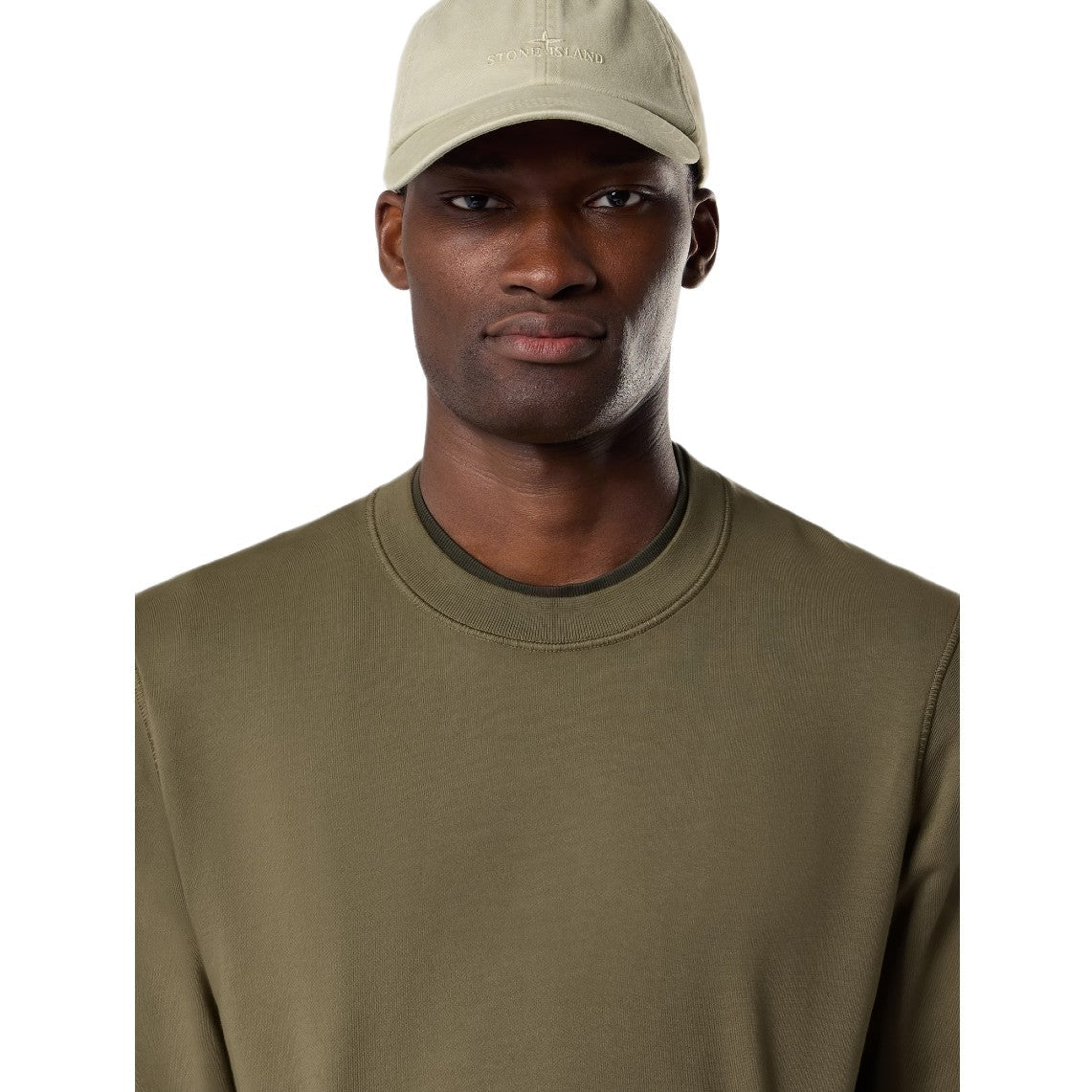 Stone Island Raglan Sleeve Fleece Sweatshirt - 05G Military Green - Escape Menswear