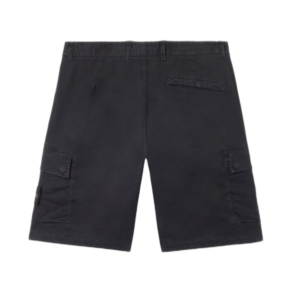 Stone Island Stretch Twill 'OLD' Effect Bermuda Shorts - V0120 Navy Blue - Escape Menswear