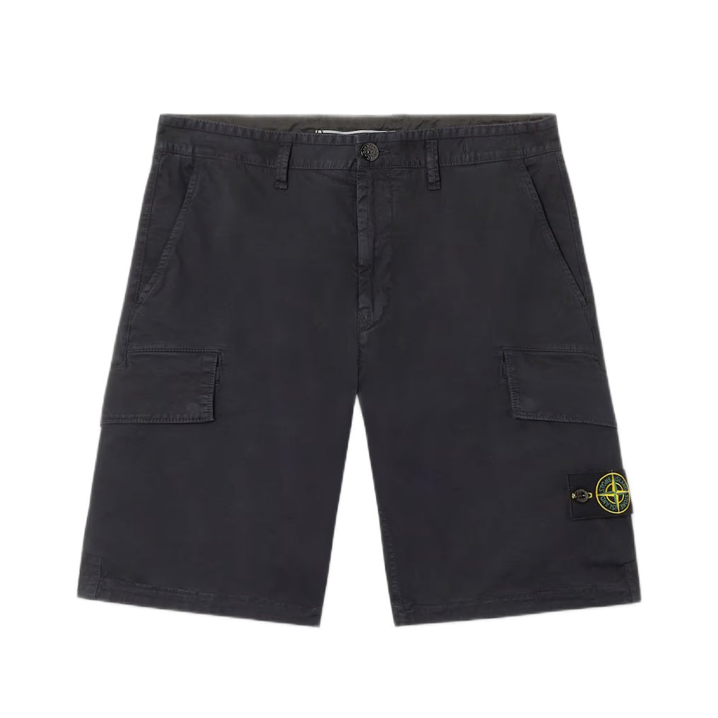 Stone Island Stretch Twill 'OLD' Effect Bermuda Shorts - V0120 Navy Blue - Escape Menswear