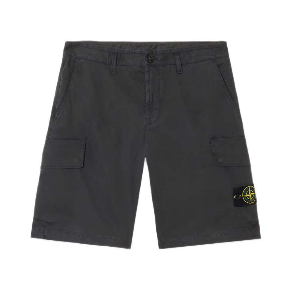 Stone Island Stretch Twill 'OLD' Effect Bermuda Shorts - V0129 Black - Escape Menswear