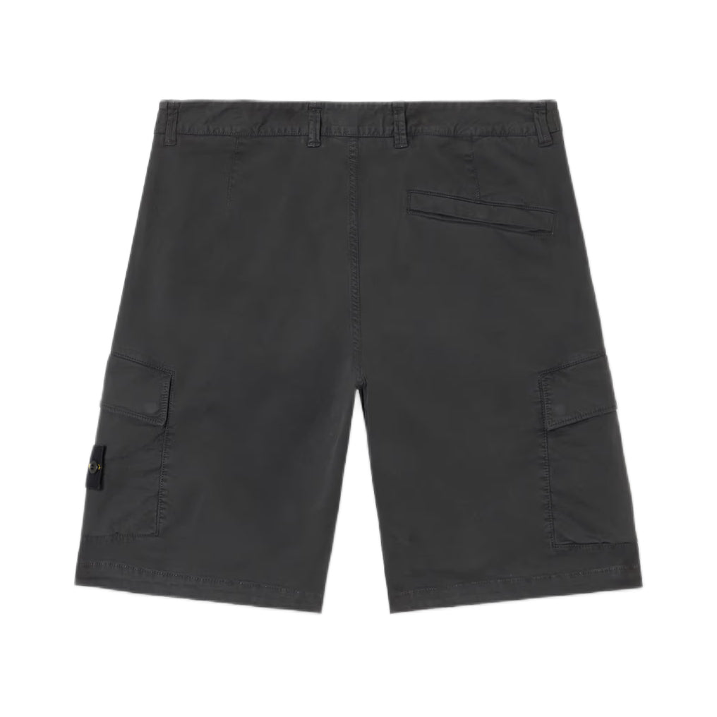 Stone Island Stretch Twill 'OLD' Effect Bermuda Shorts - V0129 Black - Escape Menswear