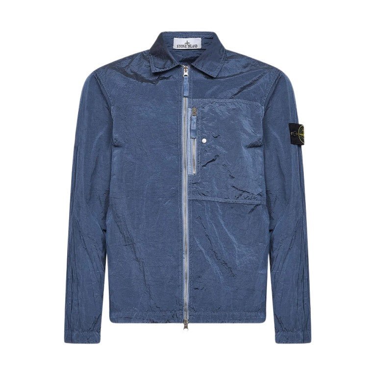Stone Island Zip Pocket ECONYL® Nylon Overshirt - 024 Avio Blue - Escape Menswear