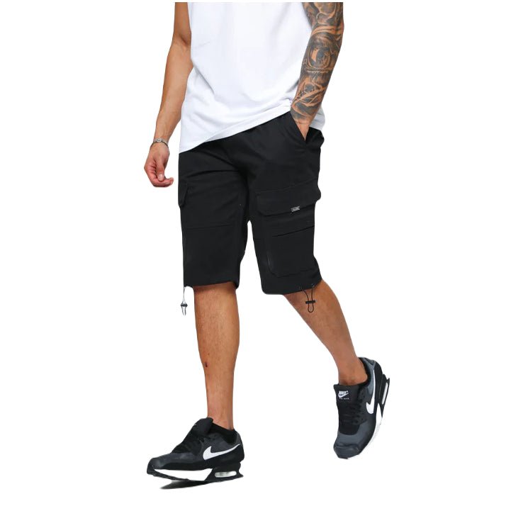 Valere Armando Cargo Shorts - Black - Escape Menswear