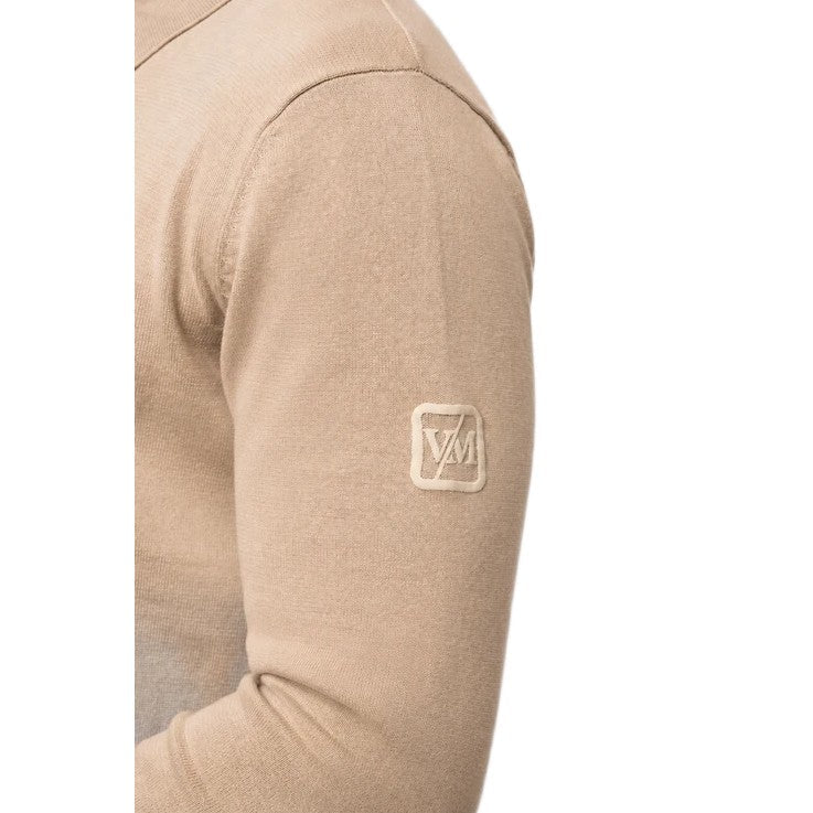 Valere Luxe Premium Long Sleeve Knit Polo - Stone - Escape Menswear