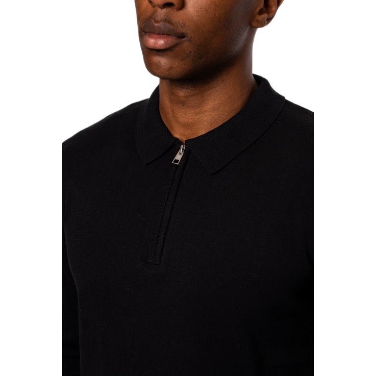 Valere Luxe Premium Short Sleeve Knit Polo - Black - Escape Menswear