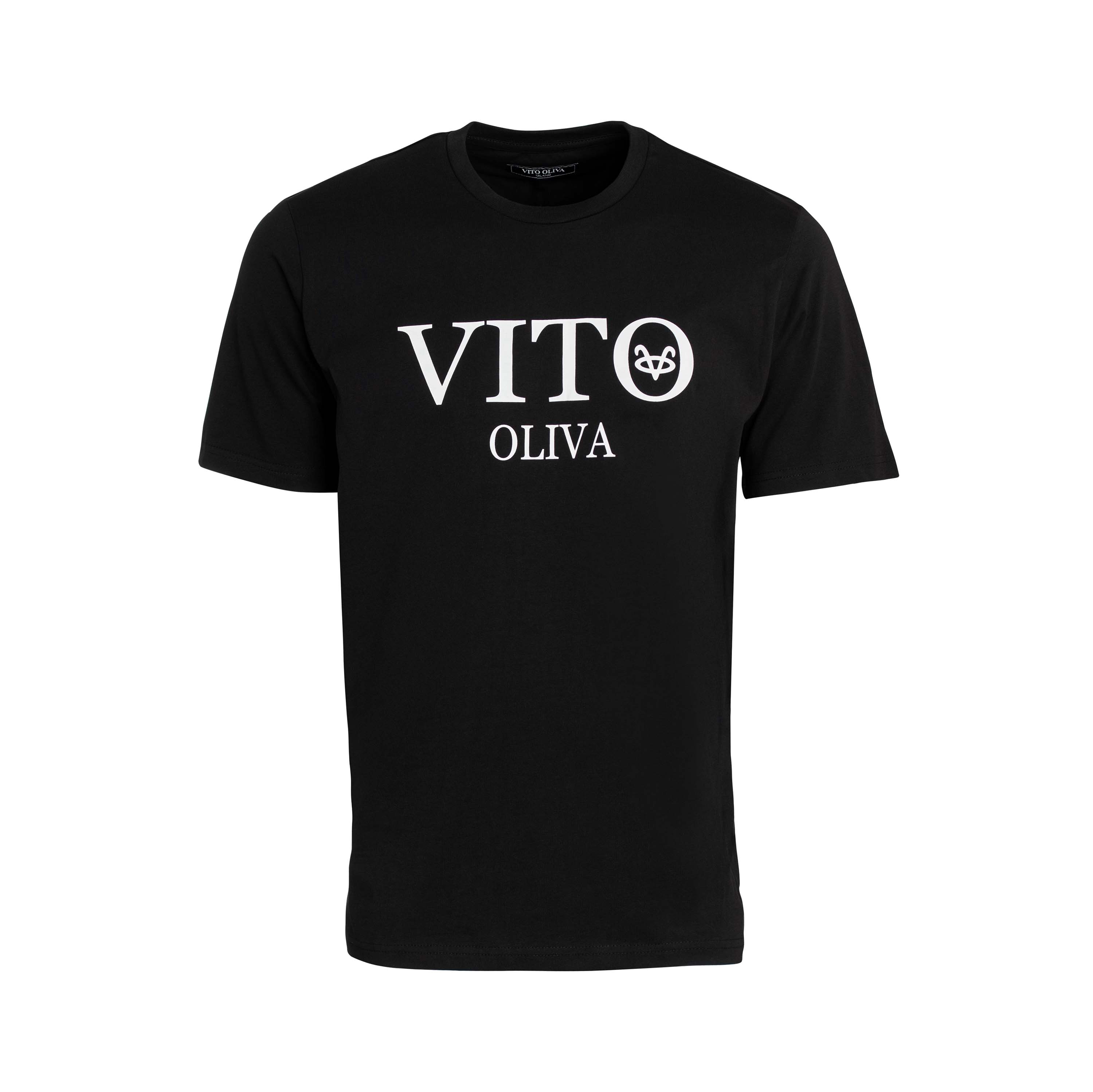 Vito Oliva Classic Logo Extra Slim T-Shirt - 001 Black - Escape Menswear