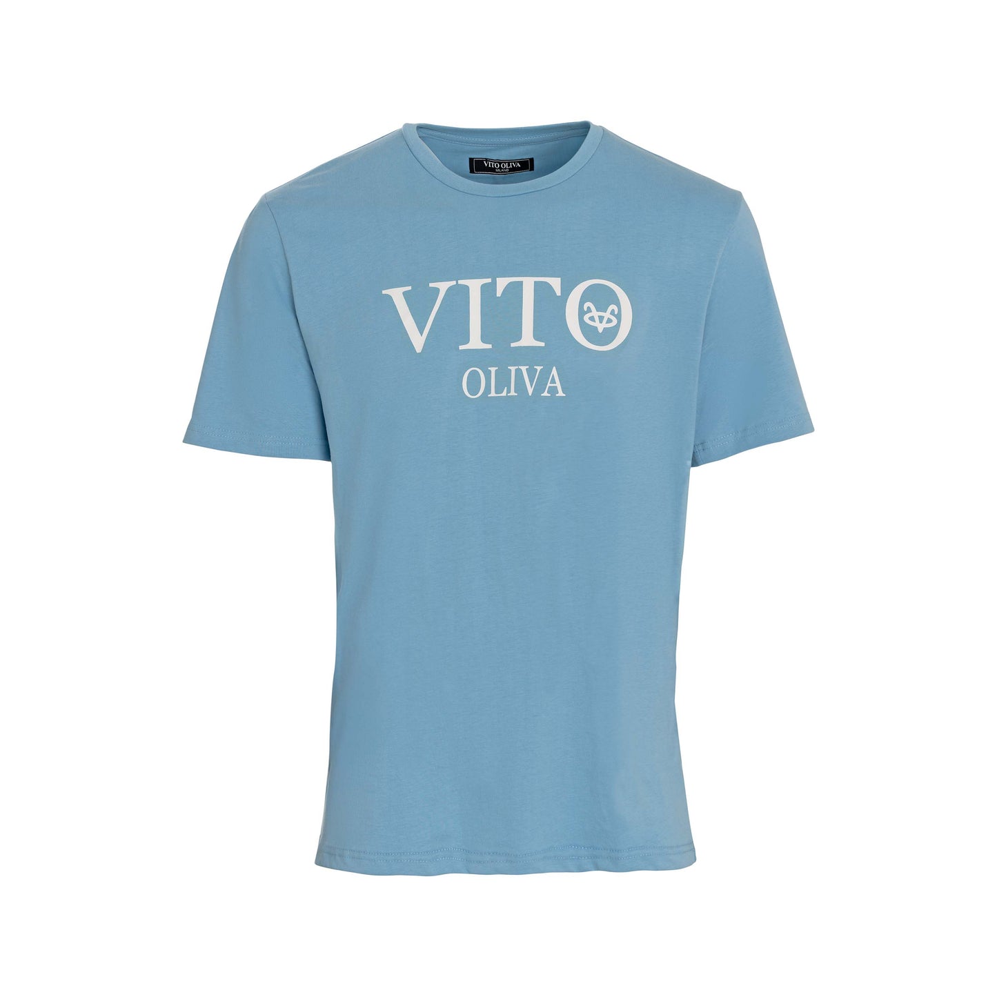Vito Oliva Classic Logo Extra Slim T-Shirt - 004 Sky Blue - Escape Menswear