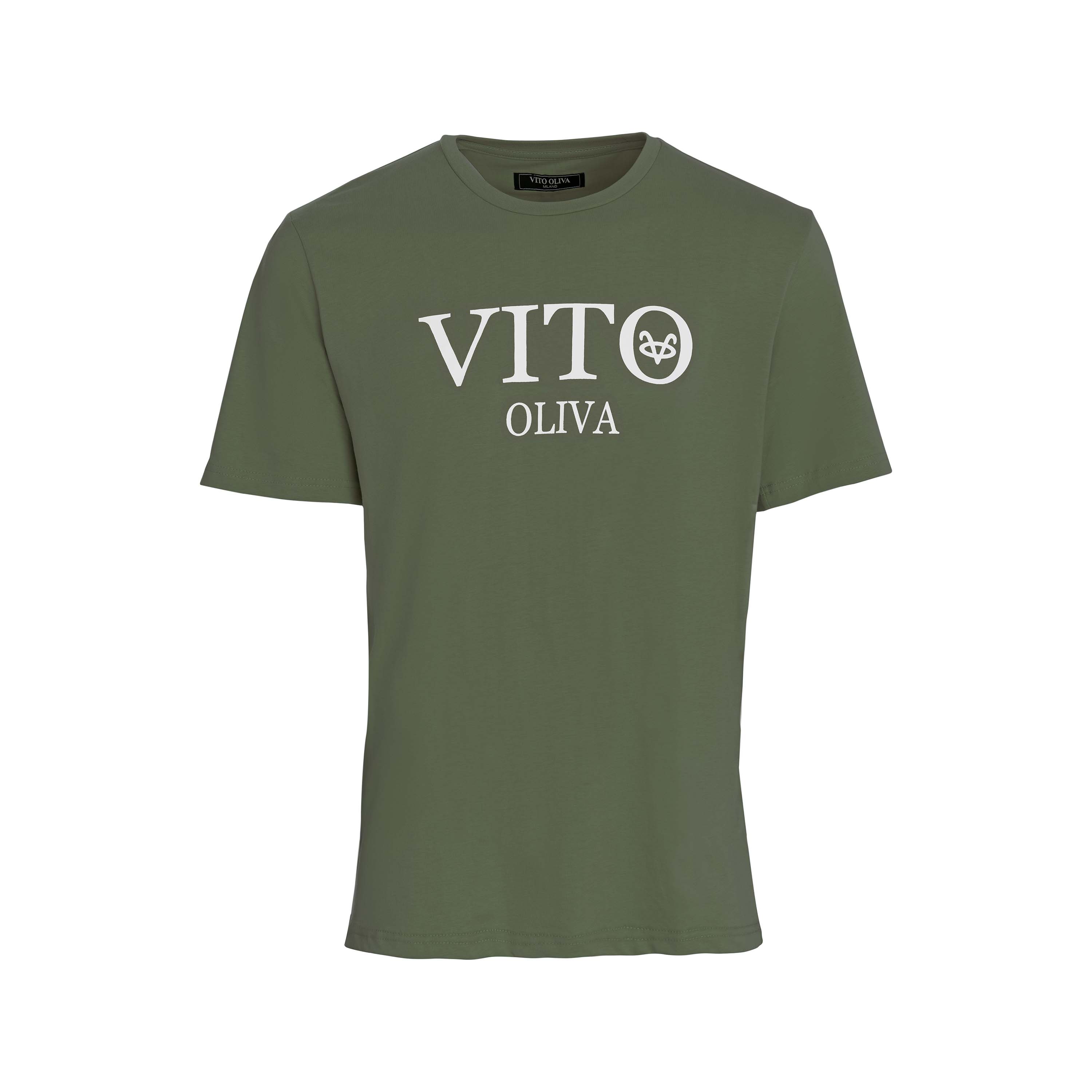 Vito Oliva Classic Logo Extra Slim T-Shirt - 005 Olive - Escape Menswear