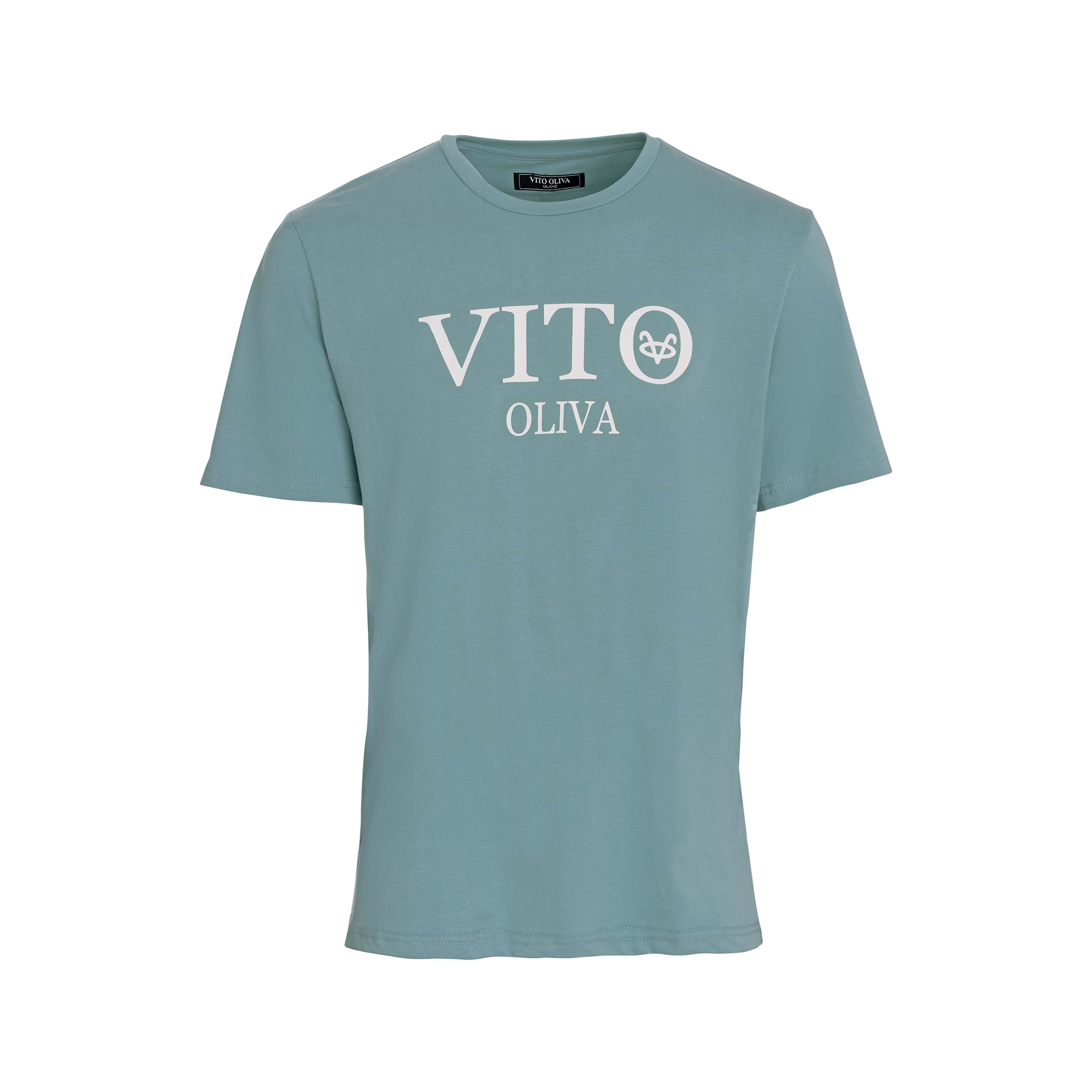 Vito Oliva Classic Logo Extra Slim T-Shirt - 008 Airforce Blue - Escape Menswear