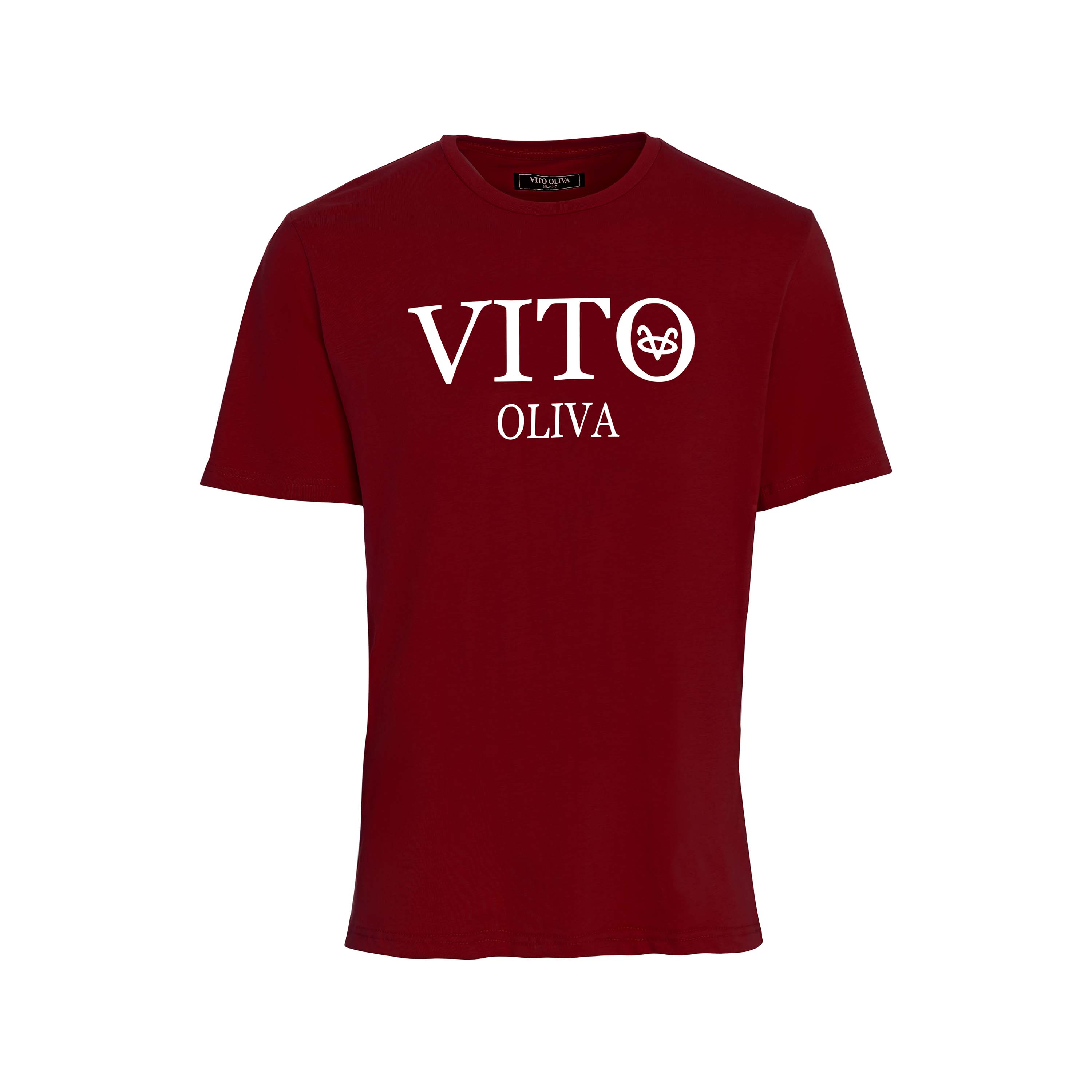 Vito Oliva Classic Logo Extra Slim T-Shirt - 111 Dark Red - Escape Menswear