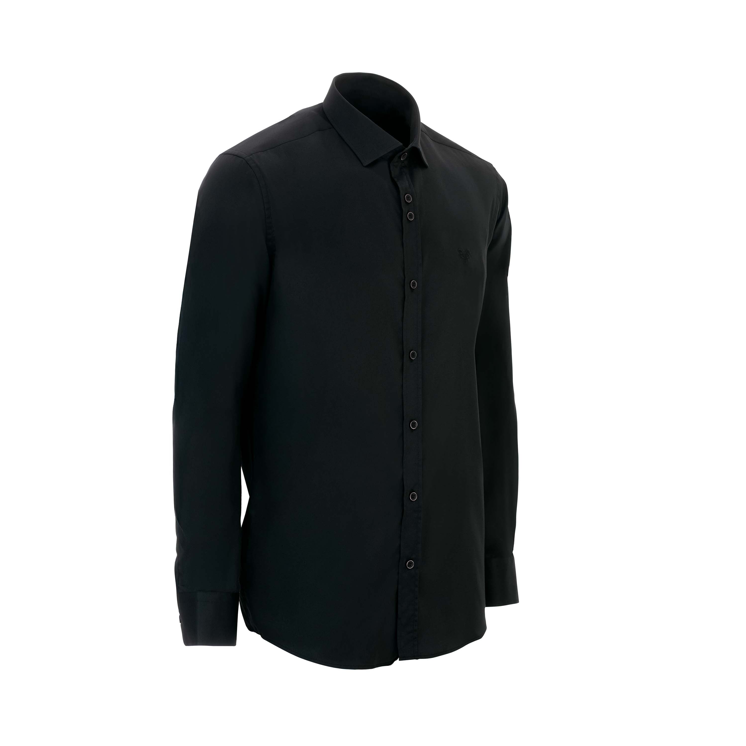Vito Oliva Classic Long Sleeve Shirt - Black - Escape Menswear